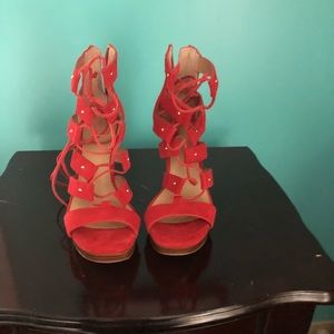 Michael kors Sofia platform suede heels lace up